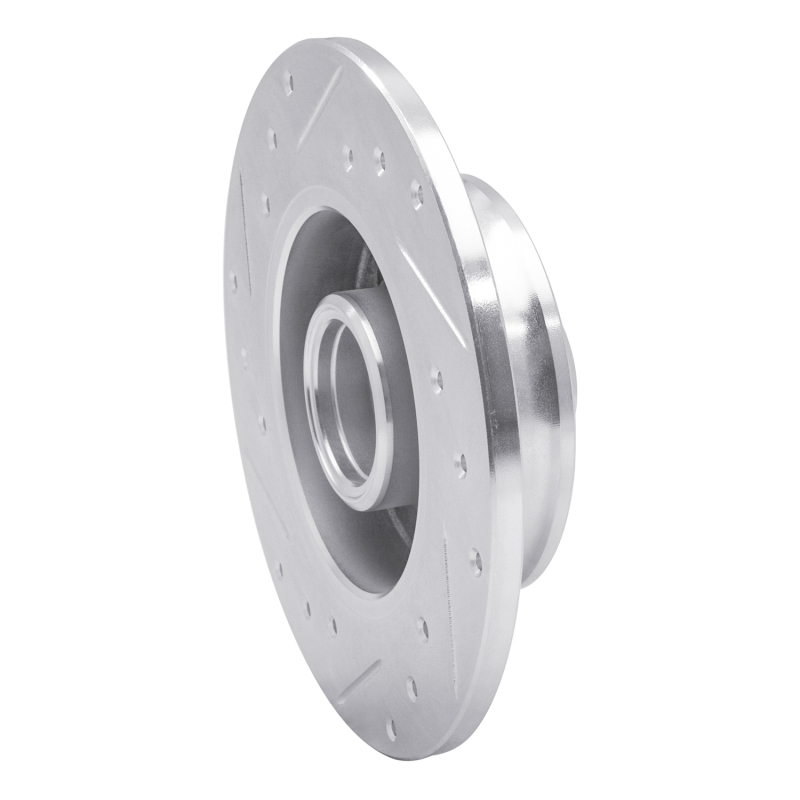 Volkswagen Corrado Brake Rotor (1) - Rear Right - R1 Concepts - Drilled & Slotted - Silver - `85-`02